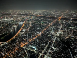 Tokio mit Kindern bei Nacht – Blick über die Skyline vom Tokyo Skytree