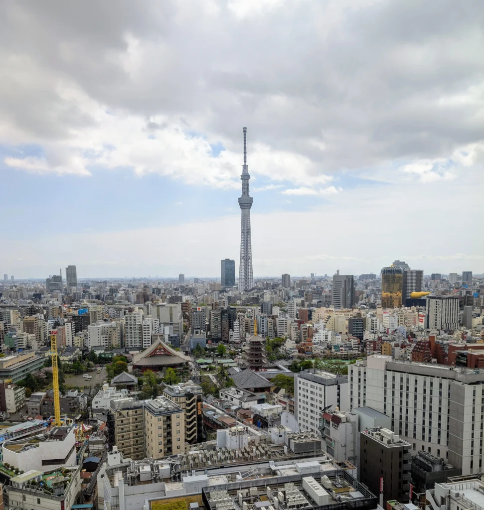 Blick über die Skyline von Tokio mit dem Tokyo Skytree im Zentrum